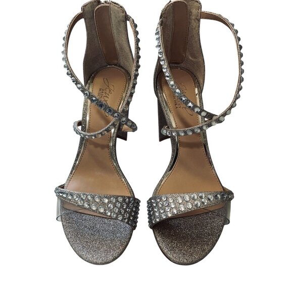 Jewel By Badgley Mischka Owen Glitter Heels Rhinestone Wedding Glam Shoe Size 6 - Picture 14 of 15